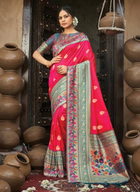 Pink Colour SANGAM SHWETAMBARI New Designer Heavy Wedding Wear Silk Saree Collection 2206